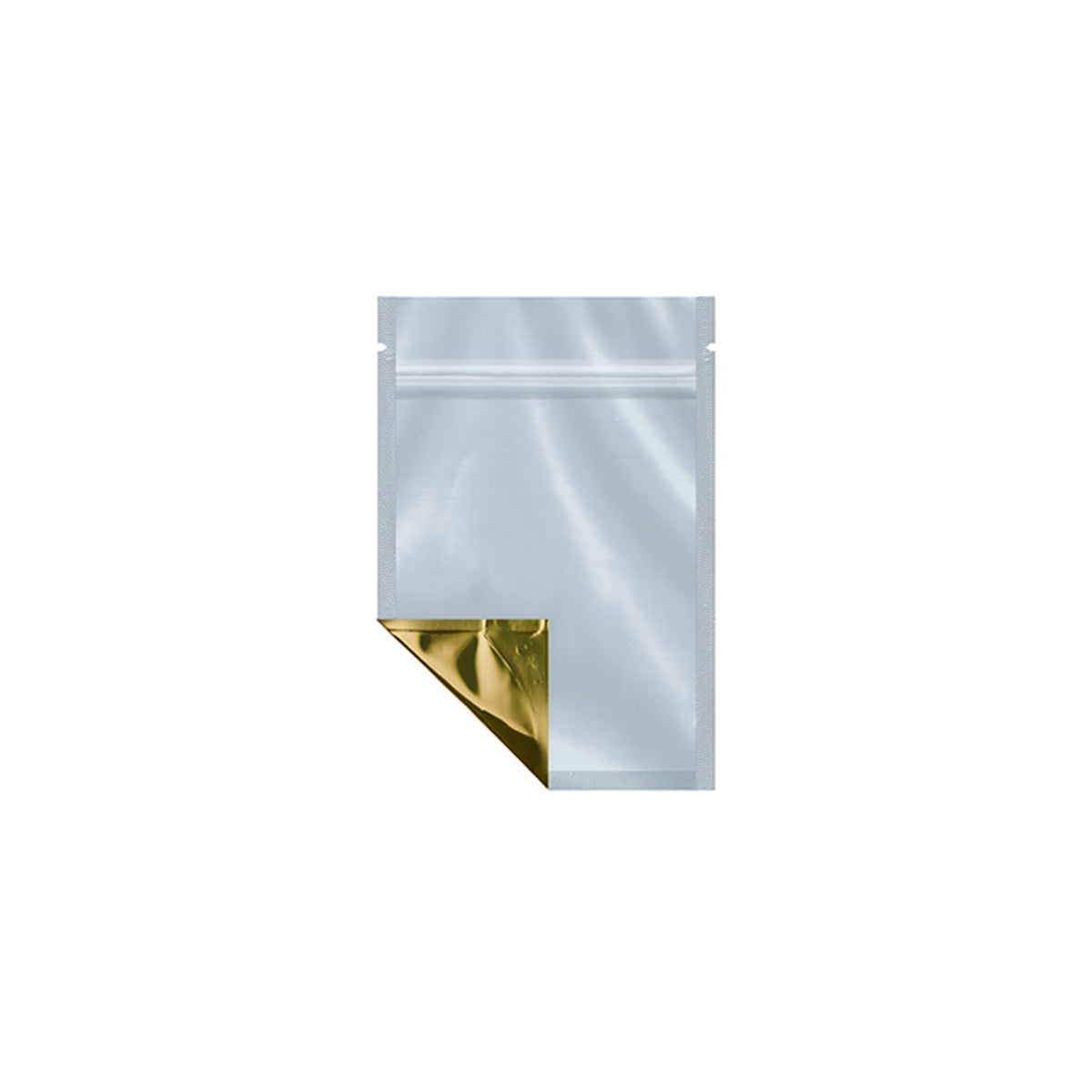 4x5+2 gold and clear resealable foil barrier bag stand-up pouch