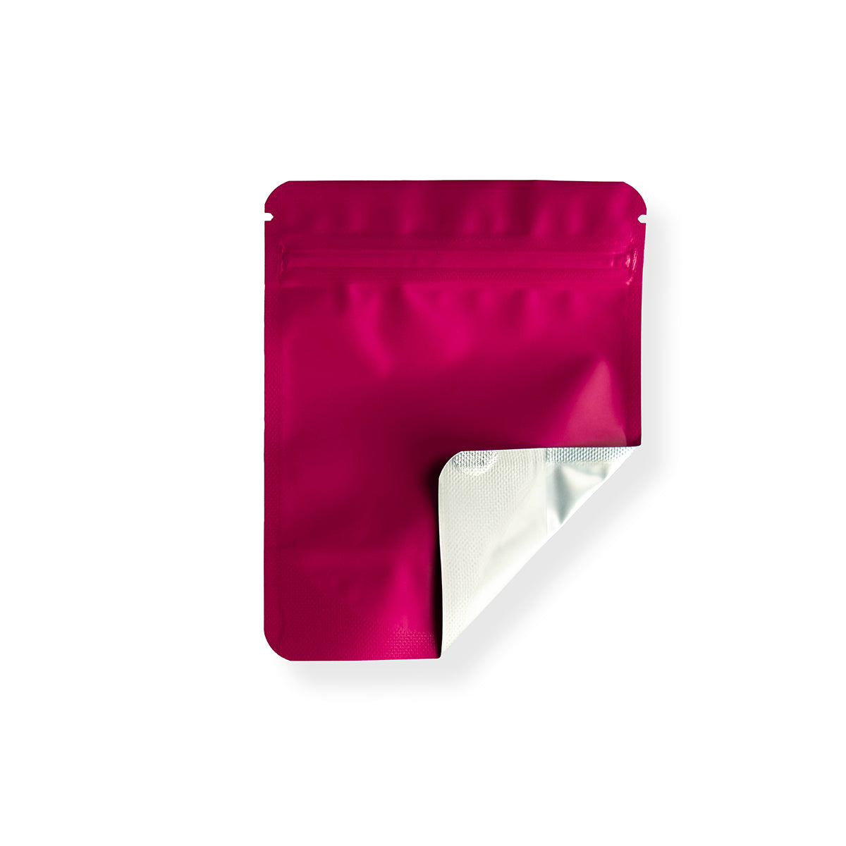4x5+2 rounded corner pink and clear resealable barrier bag