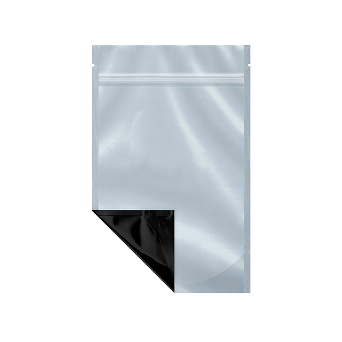 5x8+2 black and clear resealable foil barrier bag stand-up pouch