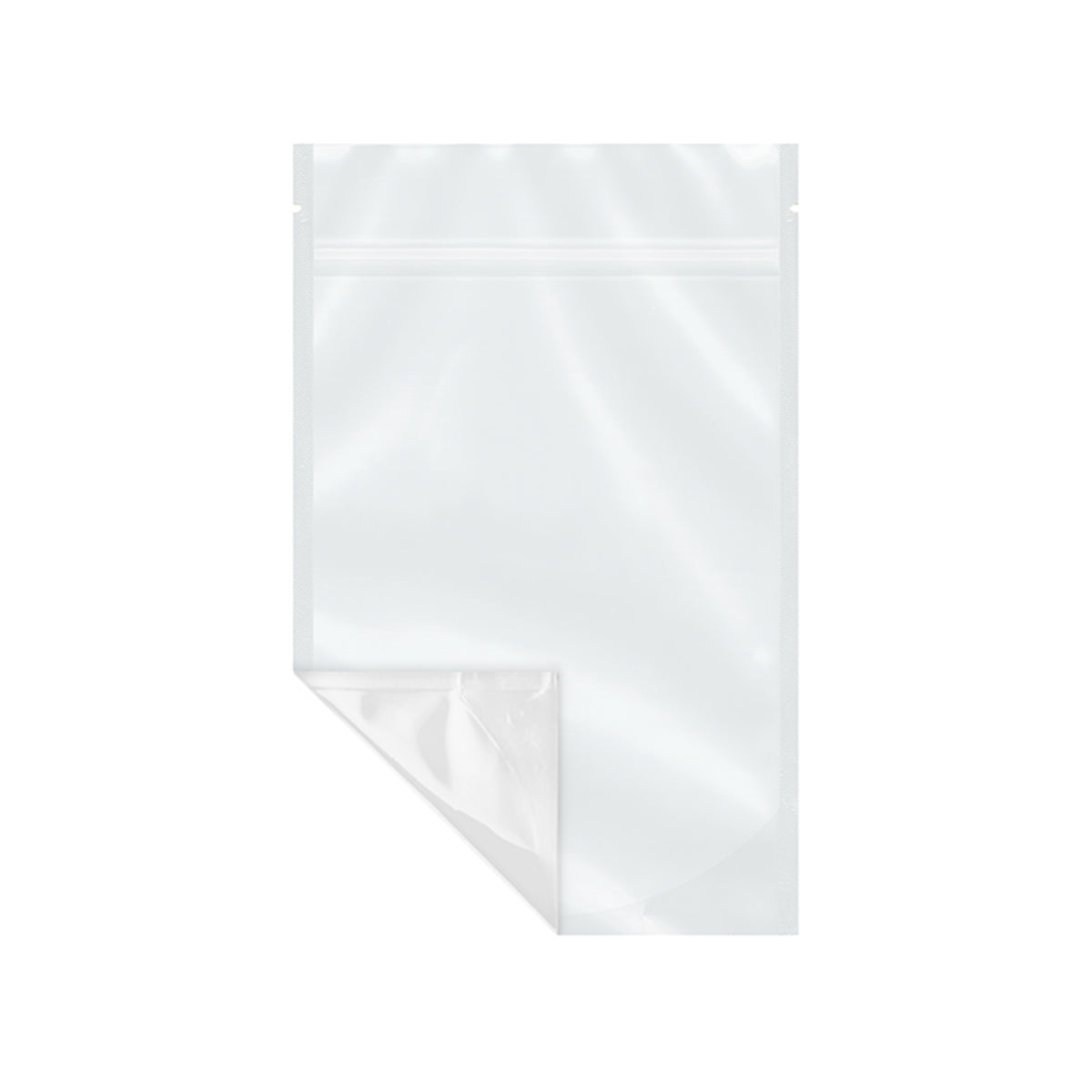 5x8+2 solid white resealable foil barrier bag stand-up pouch